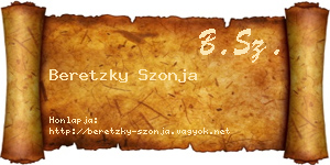 Beretzky Szonja névjegykártya